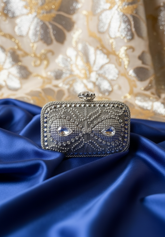 SILVER VINTAGE CLUTCH